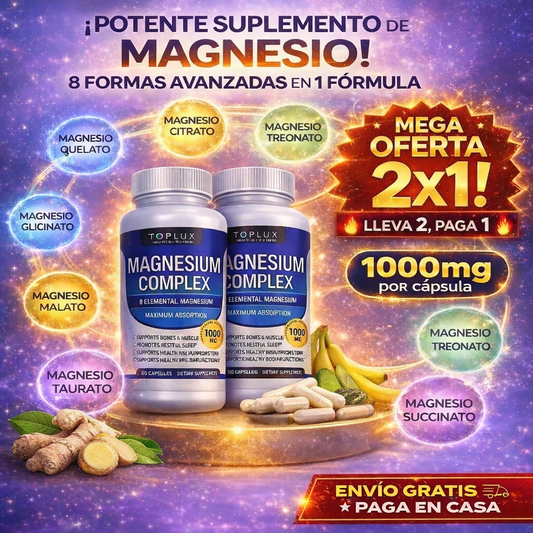 Magnesium Complex 8 en 1 –  Recupera tu Energía, Mejora tu Sueño y Libérate del Estrés