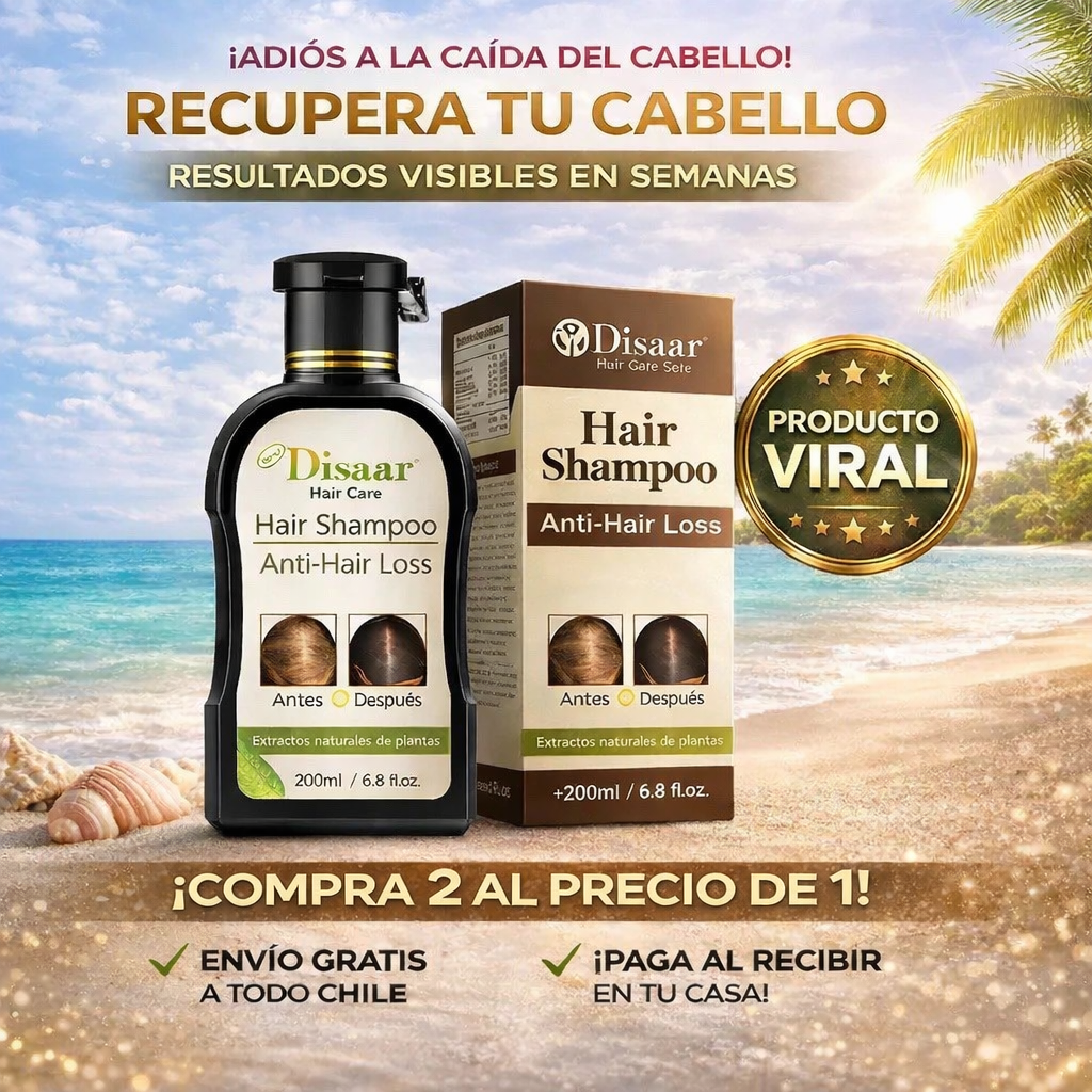Shampoo Disaar® 2x1 | Reduce la caída y fortalece tu cabello